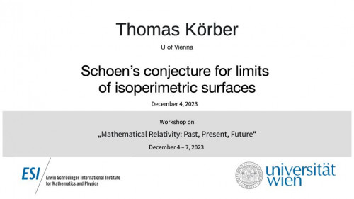 Preview of Thomas Körber - Schoen's conjecture for limits of isoperimetric surfaces