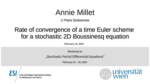 Preview of Annie Millet - Rate of convergence of a time Euler scheme for a stochastic 2D Boussinesq equation