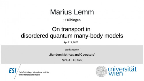 Preview of Marius Lemm - On transport in disordered quantum many-body models