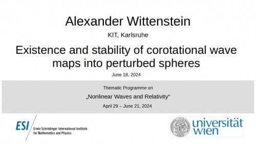 Preview of Alexander Wittenstein - Existence and stability of corotational wave maps into perturbed spheres
