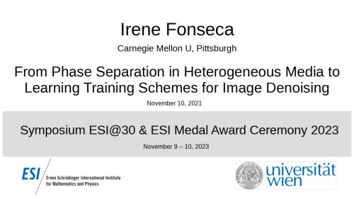 Preview of Irene Fonseca - From Phase Separation in Heterogeneous Media to Learning Training Schemes for Image Denoising