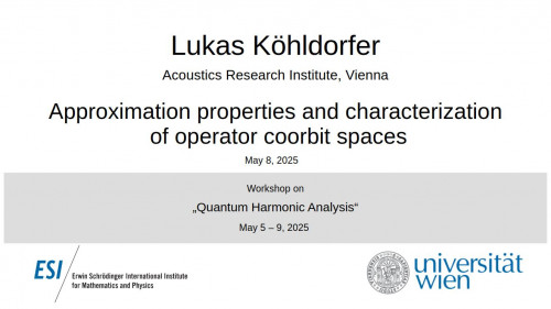 Preview of Lukas Köhldorfer - Approximation properties and characterization of operator coorbit spaces