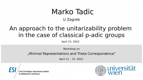 Preview of Marko Tadic - An approach to the unitarizability problem in the case of classical p-adic groups