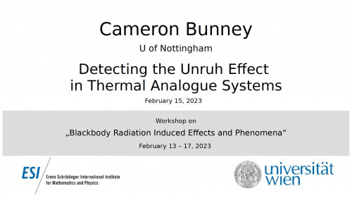 Preview of Cameron Bunney - Detecting the Unruh Effect in Thermal Analogue Systems