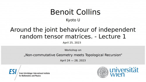 Preview of Benoit Collins - Around the joint behaviour of independent random tensor matrices.- Lecture 1