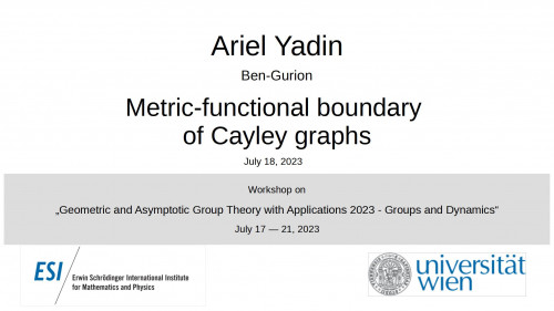 Preview of Ariel Yadin - Metric-functional boundary of Cayley graphs
