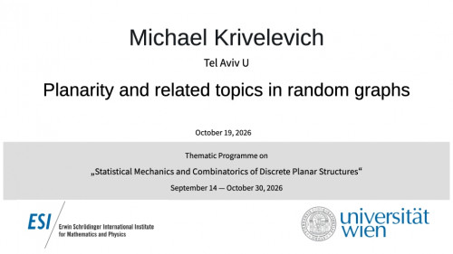 Preview of Michael Krivelevich - Planarity and related topics in random graphs