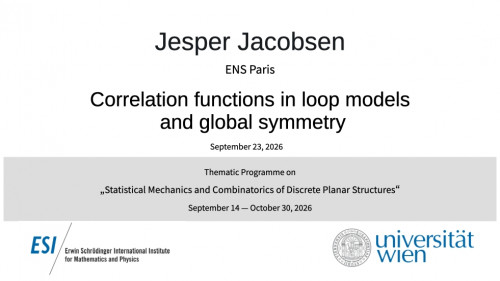 Preview of Jesper Jacobsen - Correlation functions in loop models and global symmetry