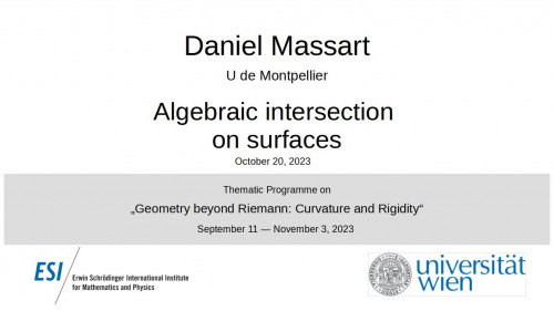 Preview of Daniel Massart - Algebraic intersection on surfaces