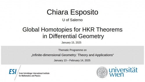 Preview of Chiara Esposito - Global Homotopies for HKR Theorems in Differential Geometry