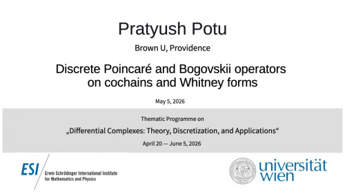 Preview of Pratyush Potu - Discrete Poincaré and Bogovskii operators on cochains and Whitney forms