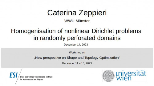 Preview of Caterina Zeppieri - Homogenisation of nonlinear Dirichlet problems in randomly perforated domains